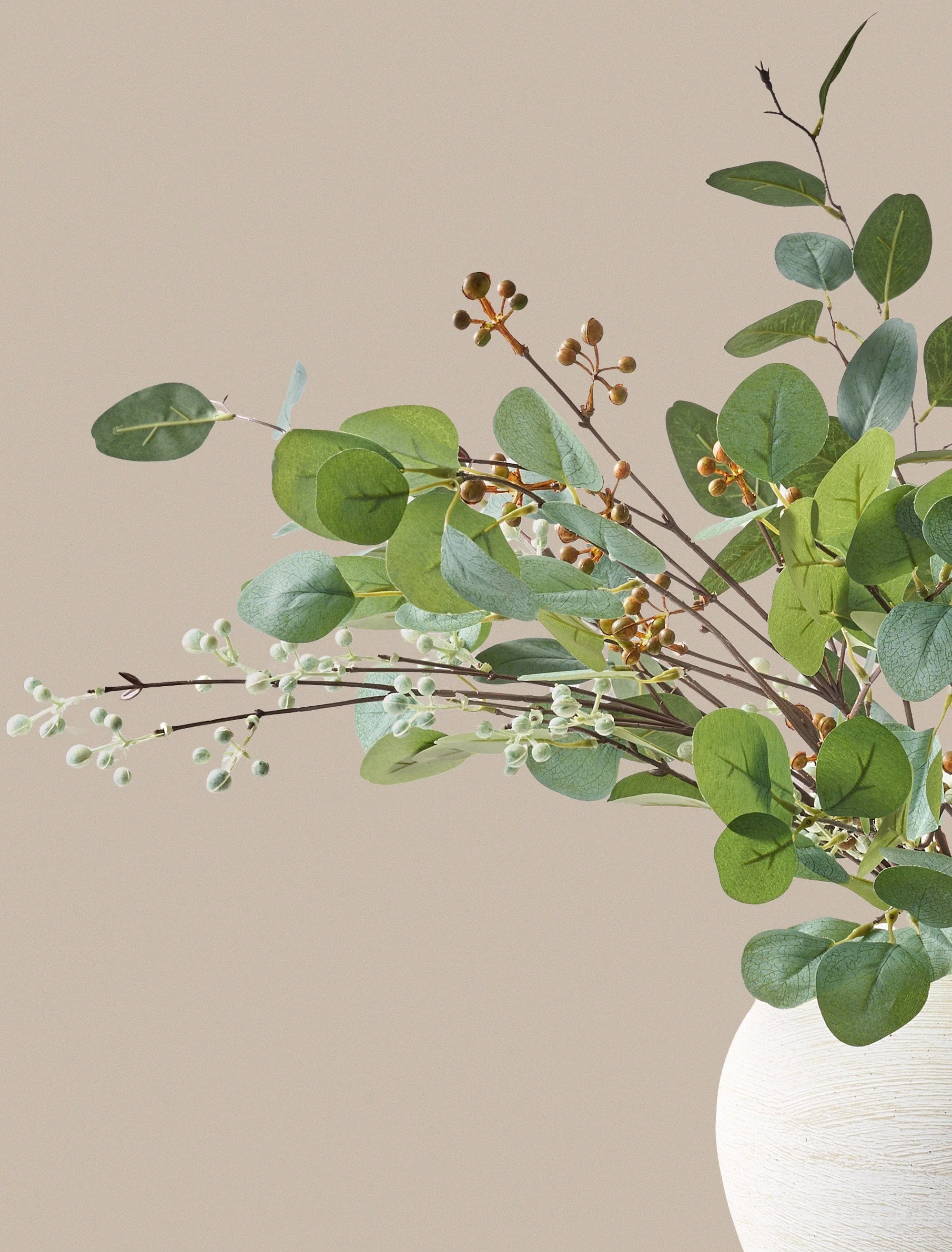 Faux Arrangement - Eucalyptus and Neutral Berry - Image 4