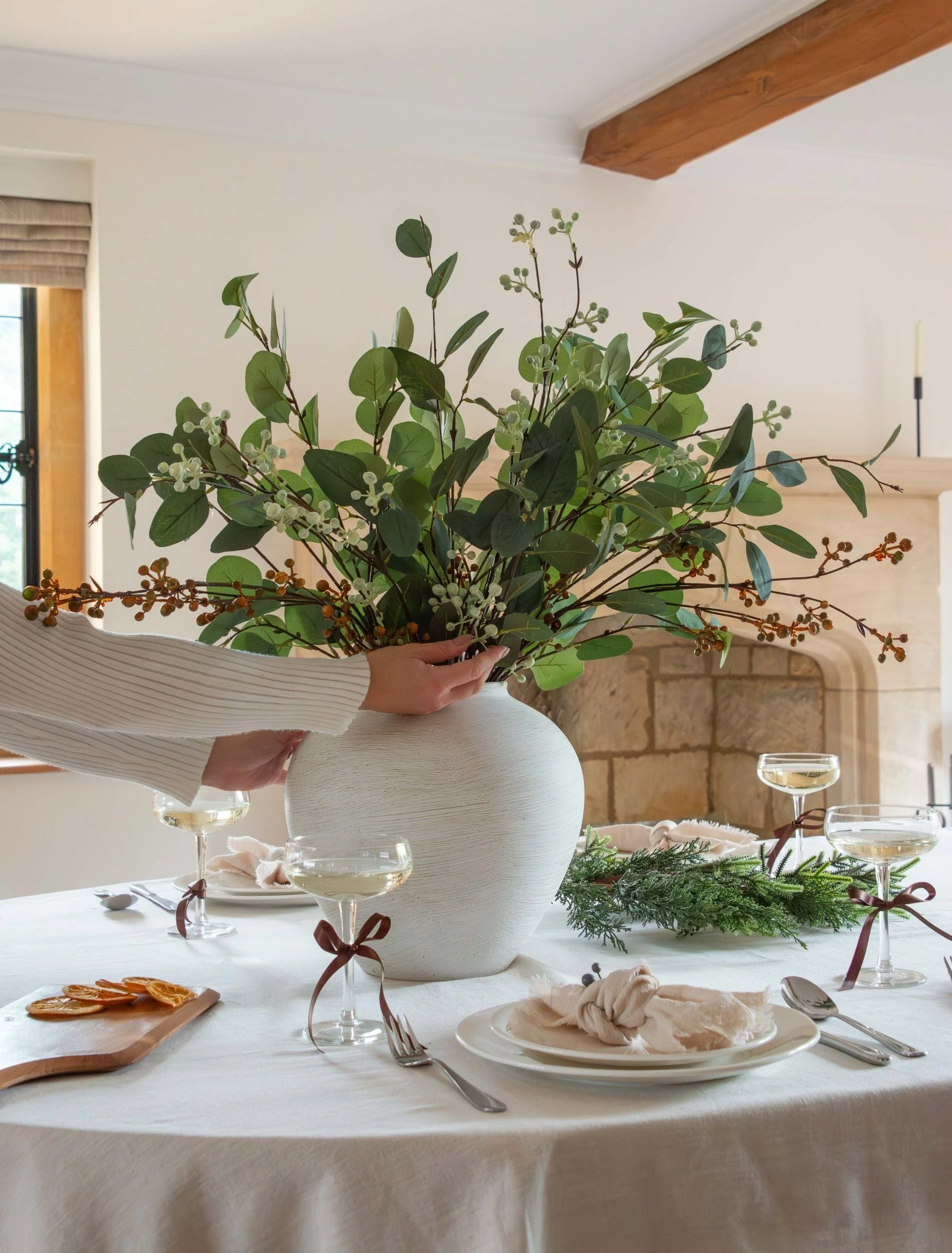 Faux Arrangement - Eucalyptus and Neutral Berry - Image 5