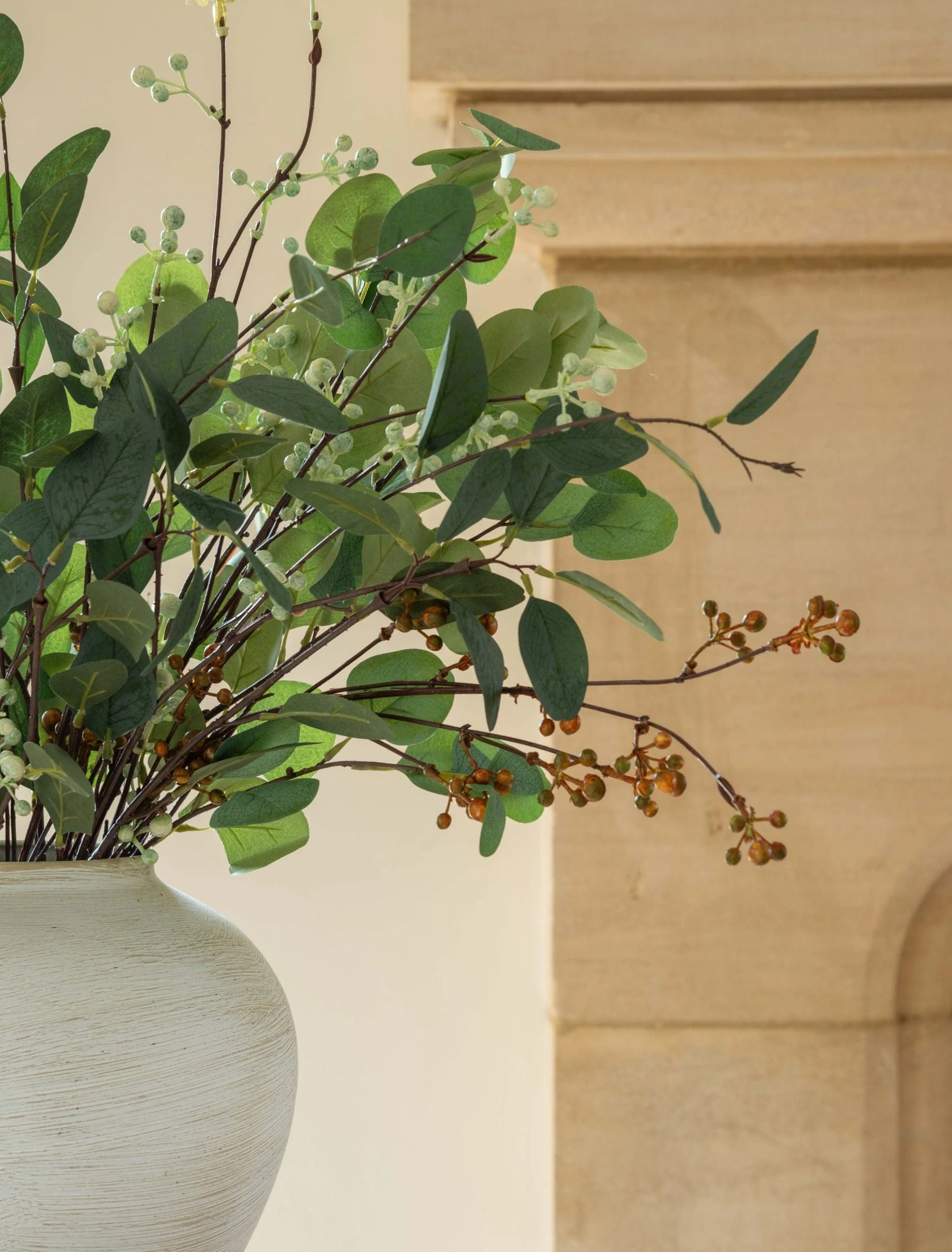 Faux Arrangement - Eucalyptus and Neutral Berry - Image 7