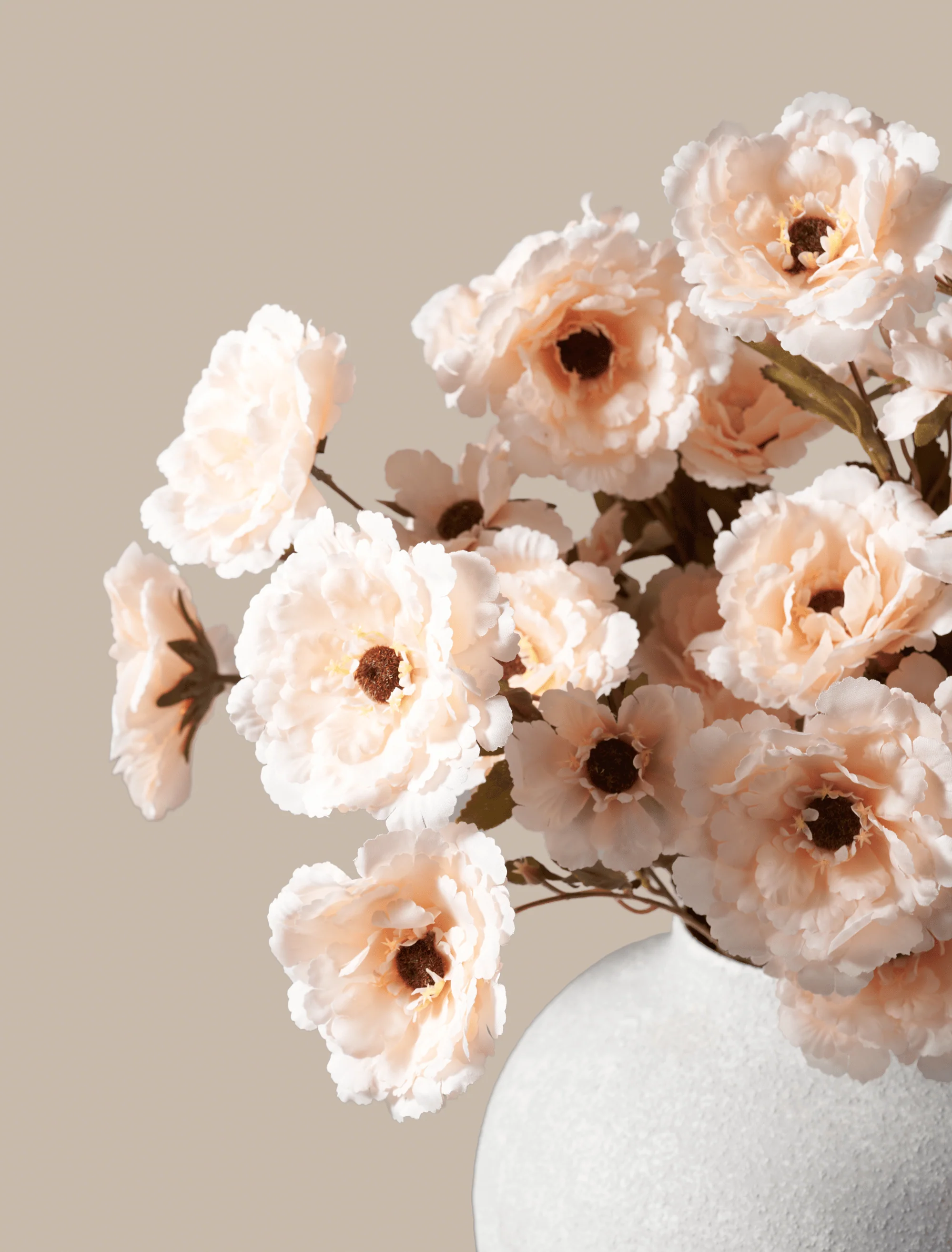 Faux Moutan Peony - Peach (8 Stems / 46 Peonies) - Image 2